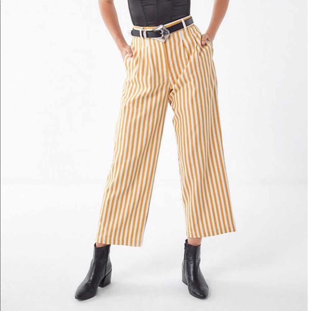Zara mustard striped pants